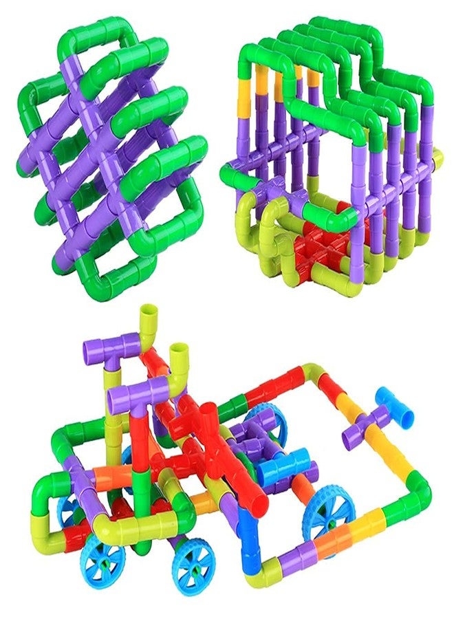 PULSBERY Unbreakable Plastic Pipe Puzzle for 3-8 Years Old Kids Boys & Girls, 85 Piece, Multicolor - Image 3